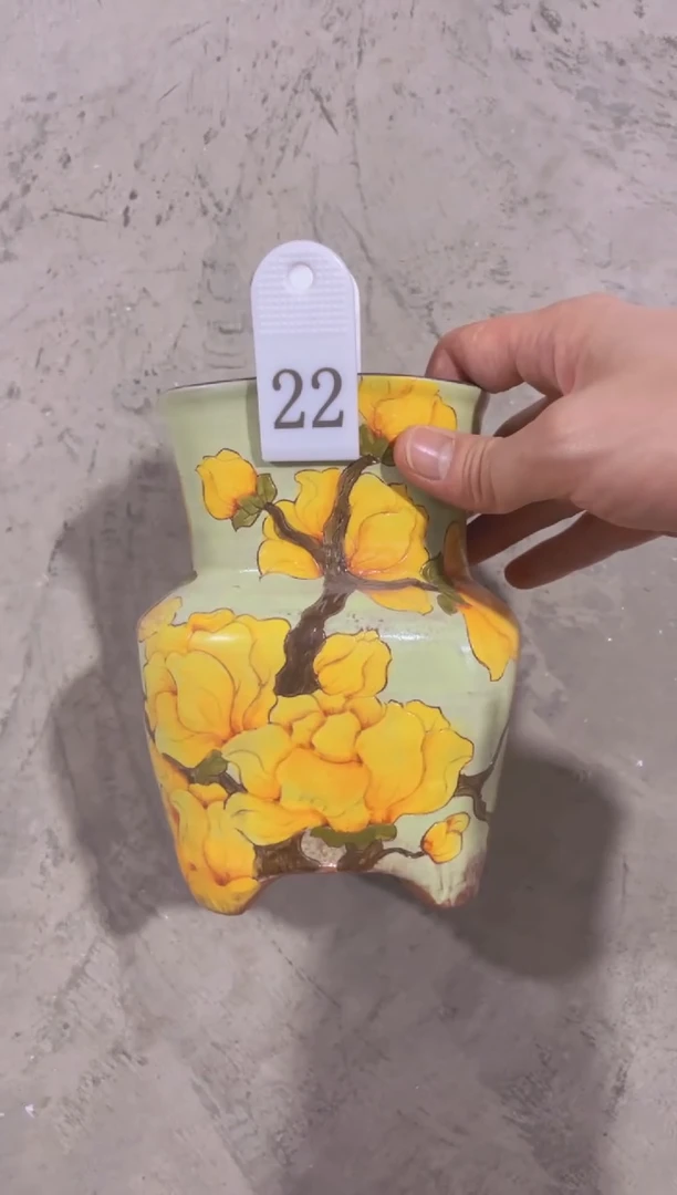 摆件-****y22陶花岛花盆罐—手工痕迹默认，大小会有1-2公分误差