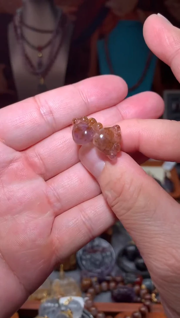 未镶嵌珠宝半成品水晶极光紫钛爪爪耳钉，多样性