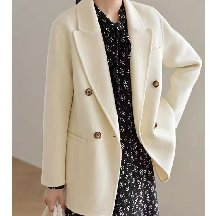 6550--常规西装款毛呢外套