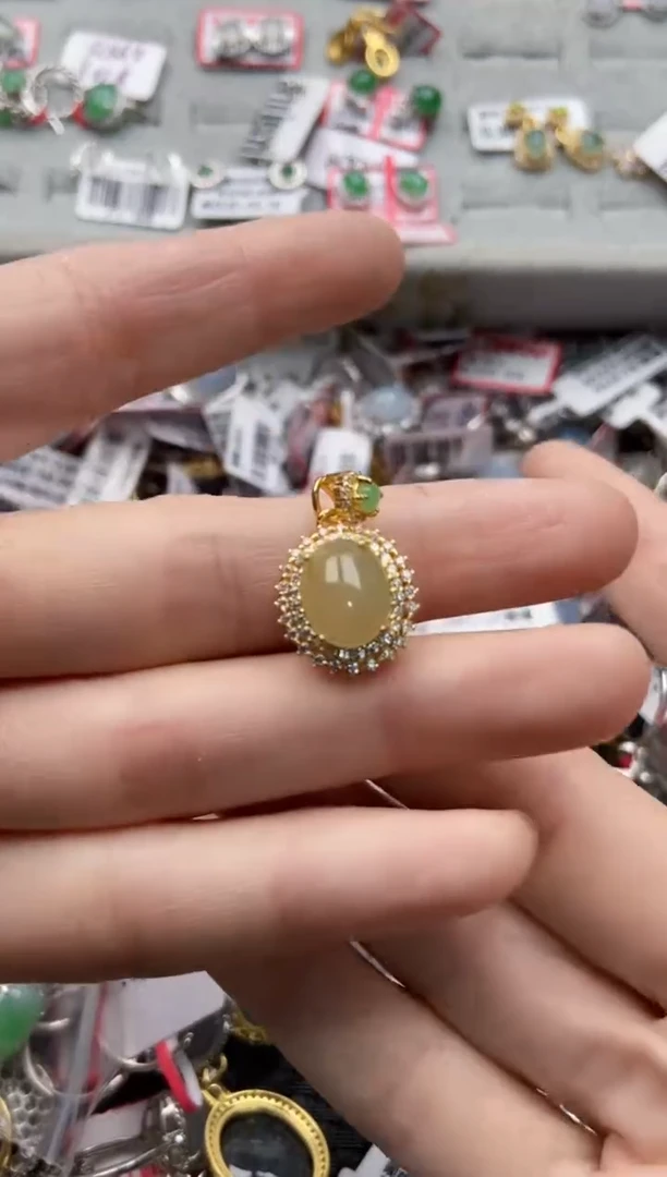 翡翠戒指银S925镶嵌4444---2