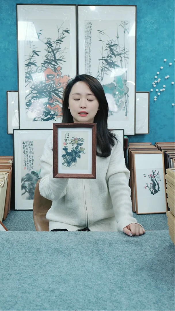 【闪购商品】国画8寸郑志超老师木质摆台