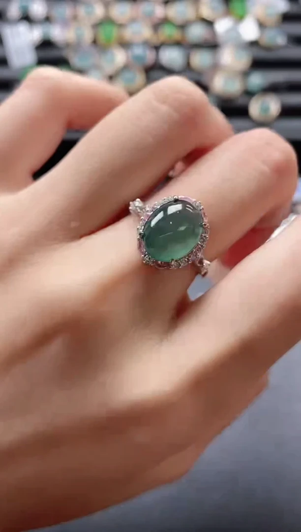 【闪购商品】翡翠戒指银S925镶嵌51511