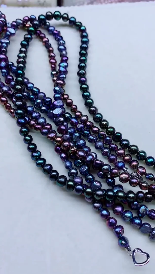 淡水珍珠合金项链多样性发其一，非无暇