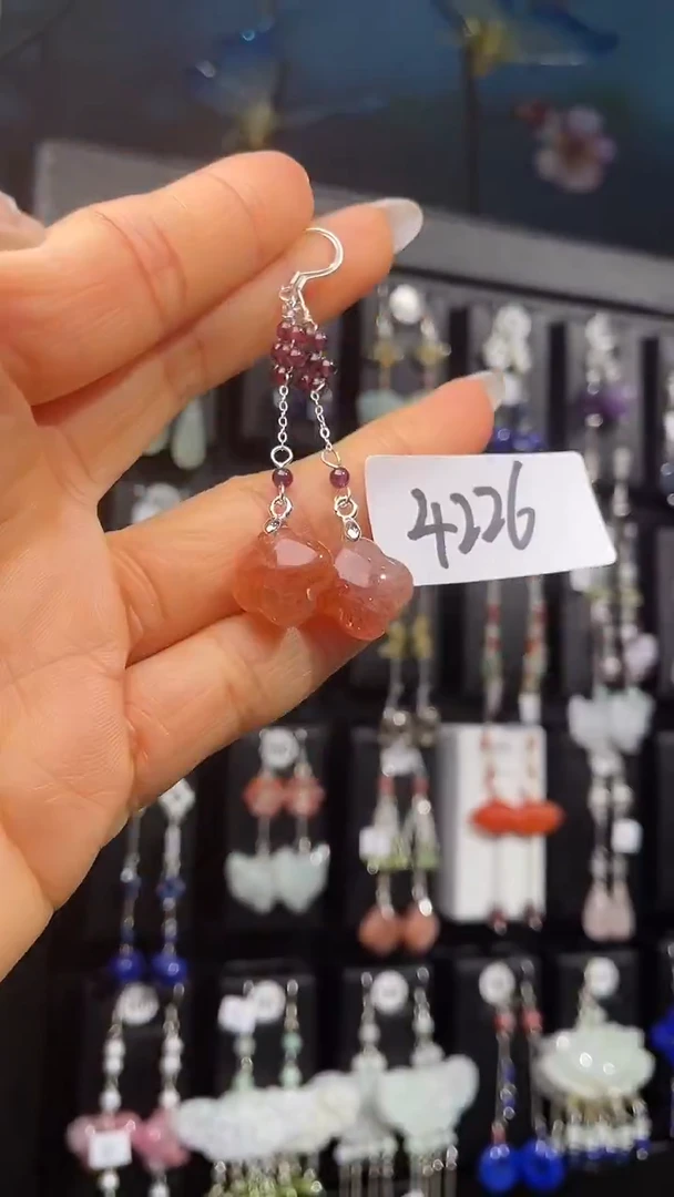 银S925镶嵌耳饰紫晶喜欢拍