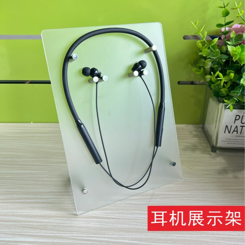 亚克力颈挂式蓝牙耳机展示架子无线蓝牙运动耳麦支架耳塞托架挂架
