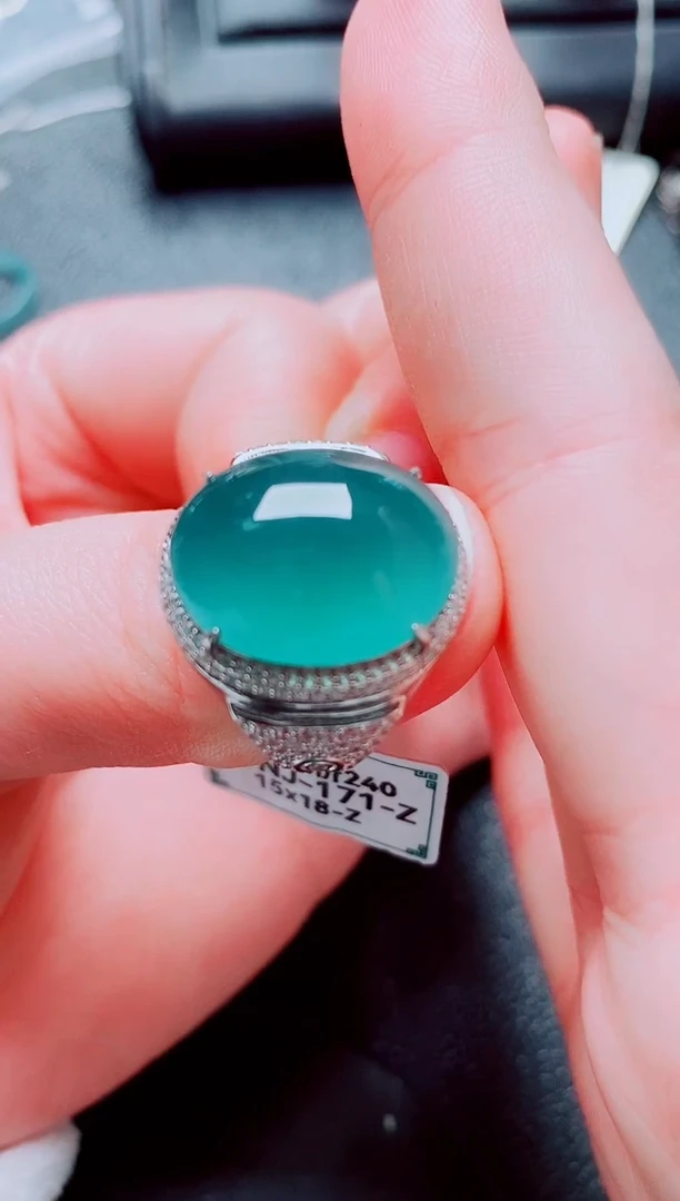 银S925镶嵌戒指翡翠1111