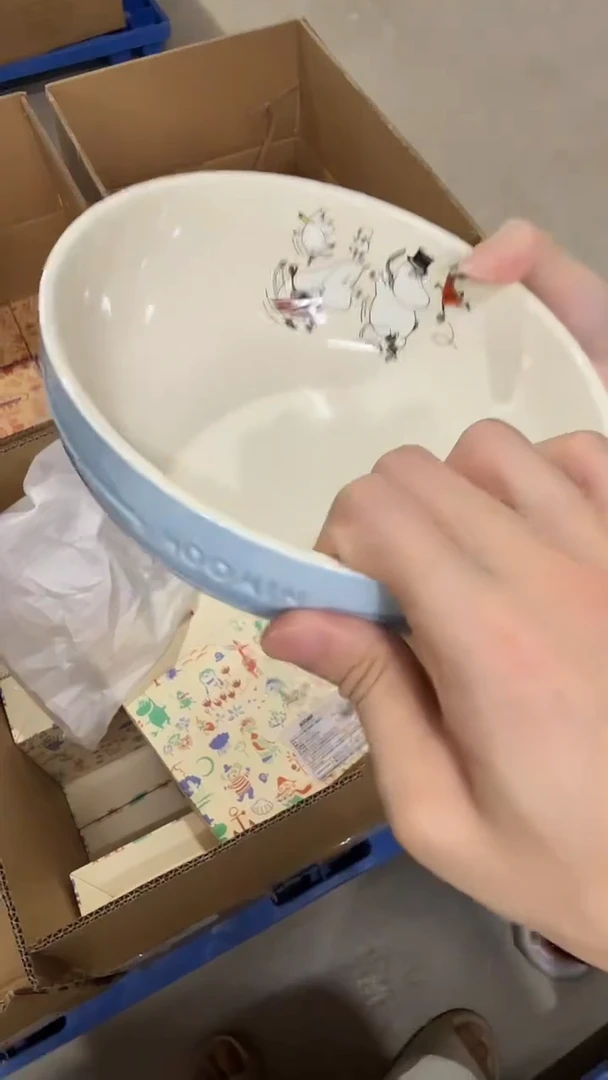 瓷片姆明渐变7寸碗(雪绒蓝)