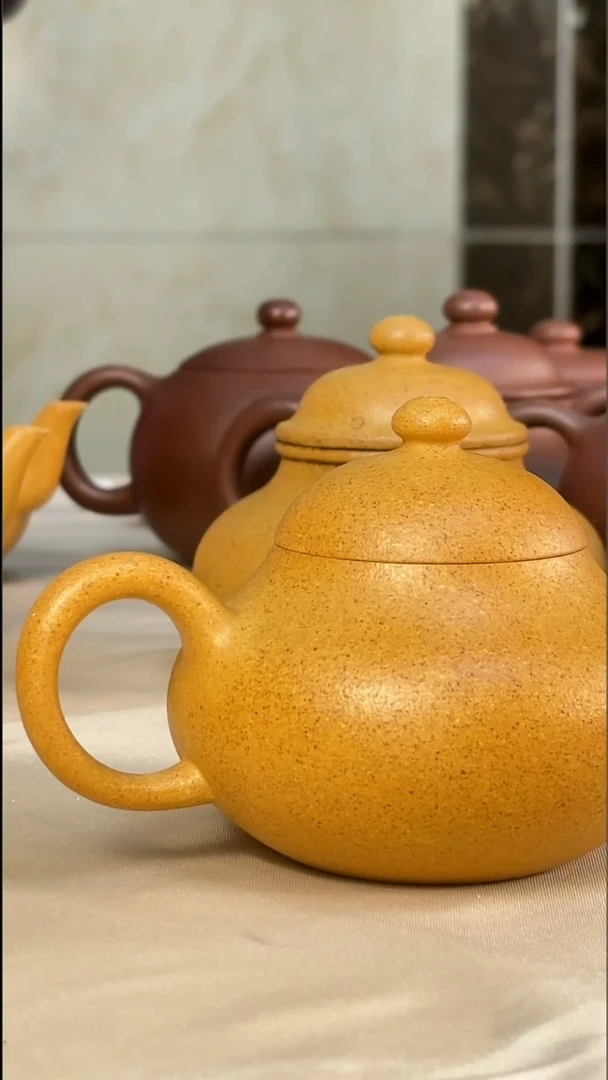 茶壶紫砂黄金段手工泥 梨子