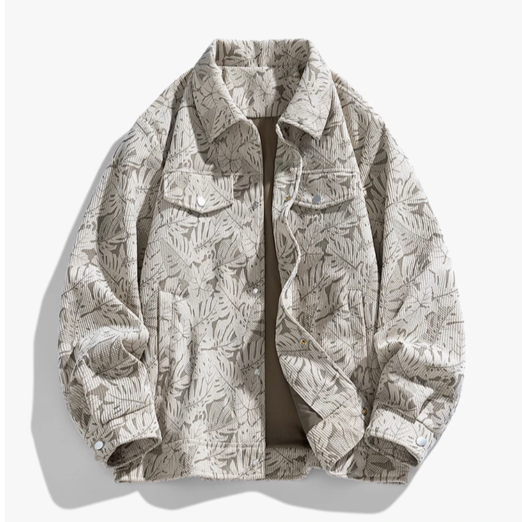 Wassion/复古百搭满花休闲春秋季情侣港系夹克