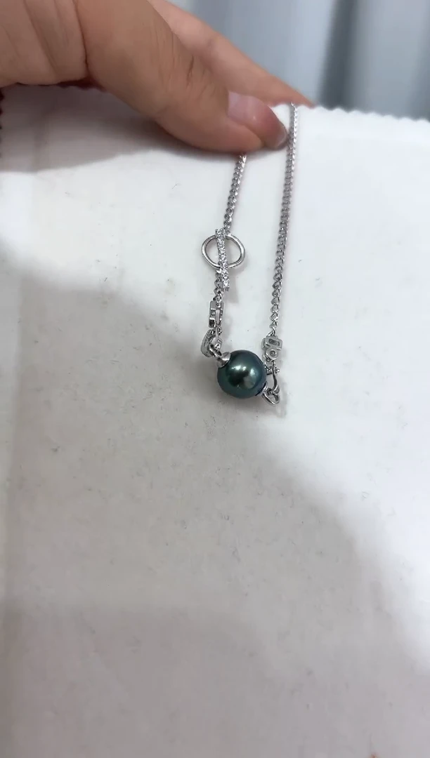 银S925镶嵌海水珍珠吊坠9