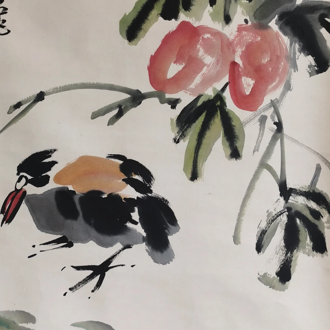 【辽拍】V240607-1-106《花鸟》（3.8平尺)  纸本立轴 ws15