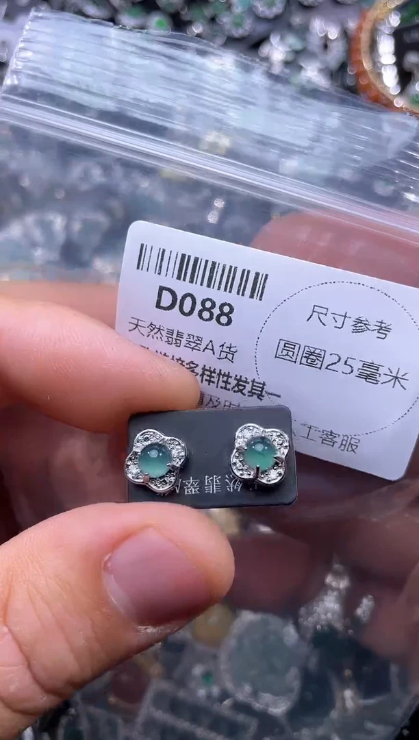 【闪购商品】翡翠颈饰未镶嵌D088耳钉