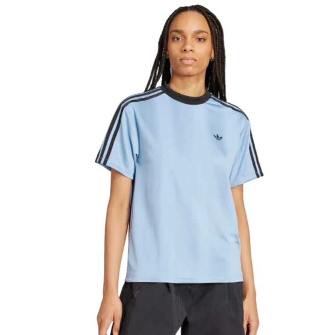 adidas Originals阿迪三叶草女子JACQUARD TEE无领短T恤JV9644