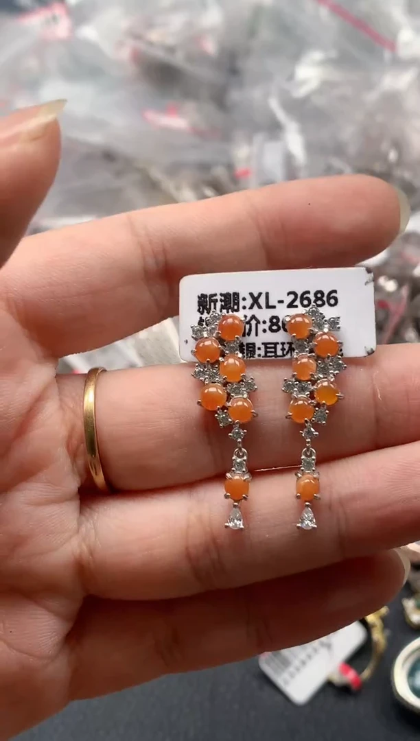 银S925镶嵌戒指翡翠天然A货缅甸翡翠
