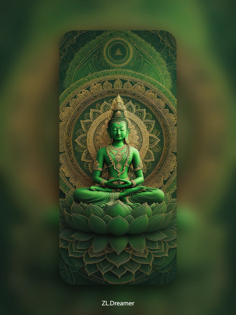 九紫离火必备 || 广仁寺同款绿度母壁纸 || 原创高清手机壁纸