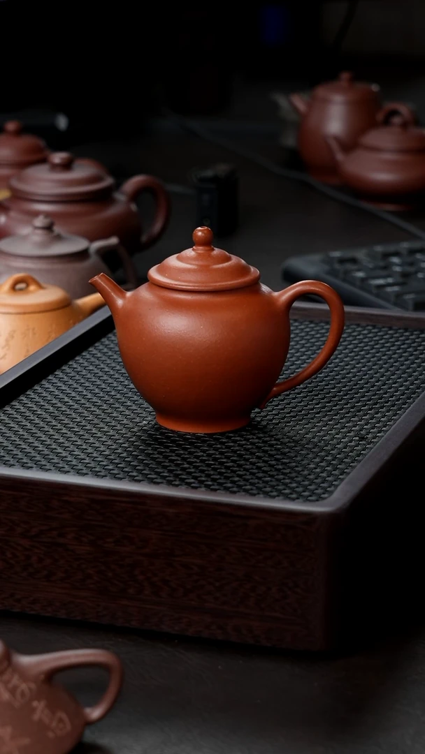 茶壶紫砂红泥素雅半手170