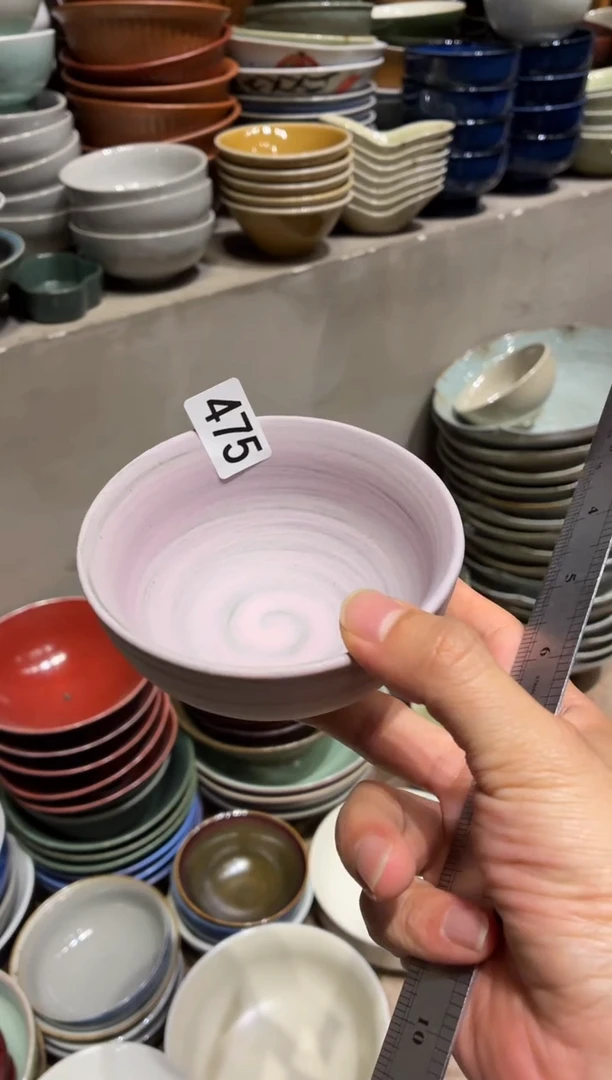 瓷片不**茶475手刷紫米饭碗1个