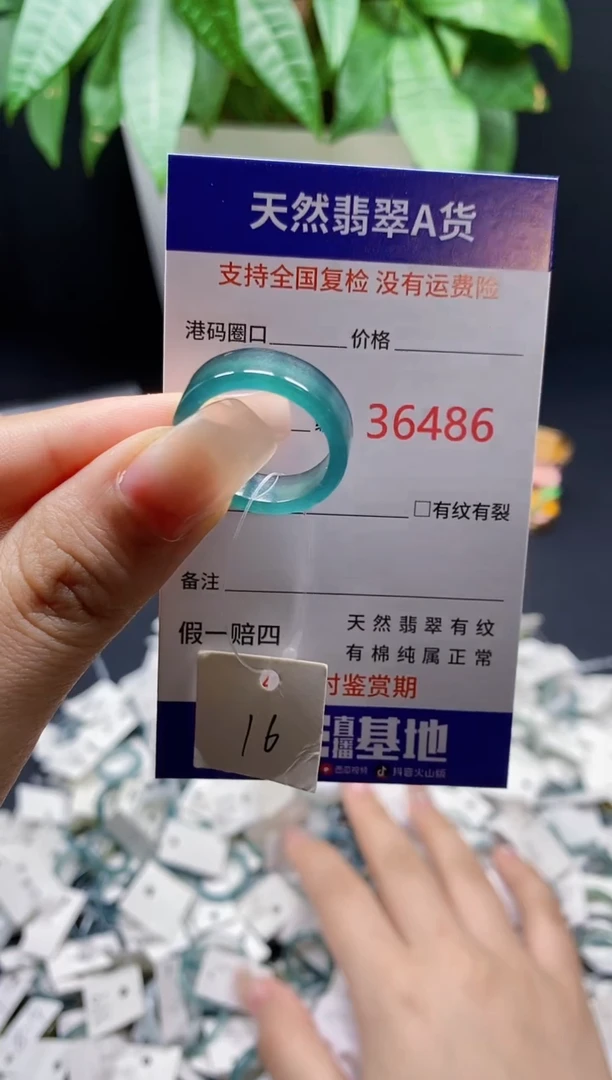 翡翠戒指未镶嵌天然翡翠戒圈6486