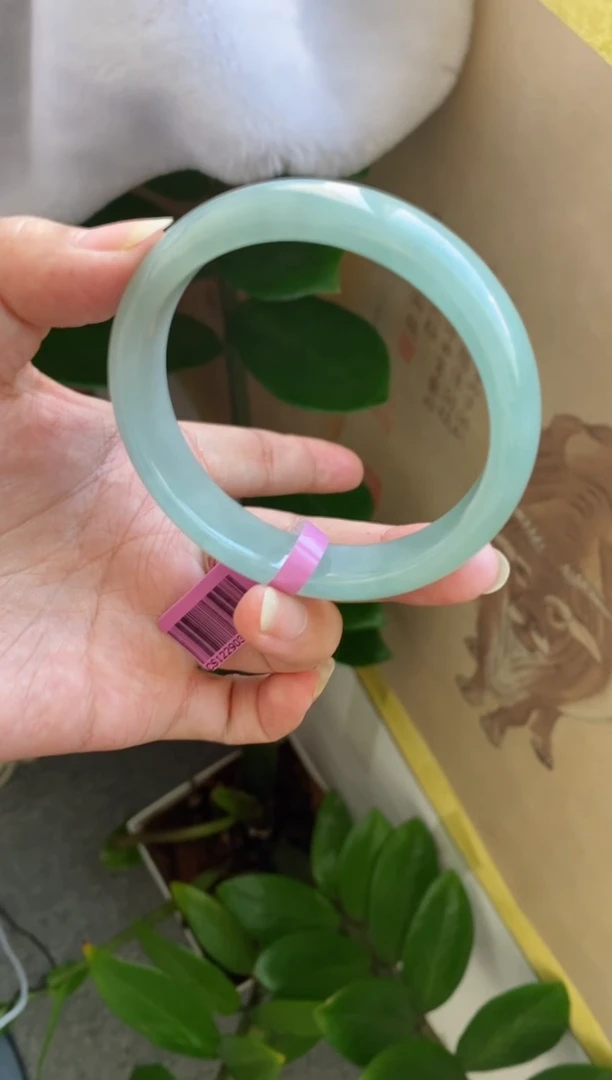 【闪购商品】翡翠手镯未镶嵌（十星强推）冰透胶海蓝23号
