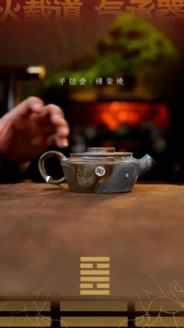 夸烧柴烧锦轮壶583