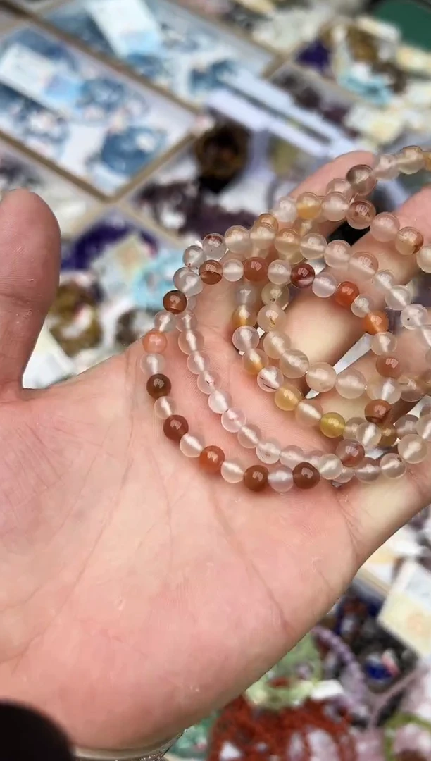 水晶手链未镶嵌南红荔枝冻
