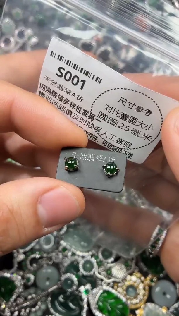 颈饰未镶嵌翡翠S001耳钉