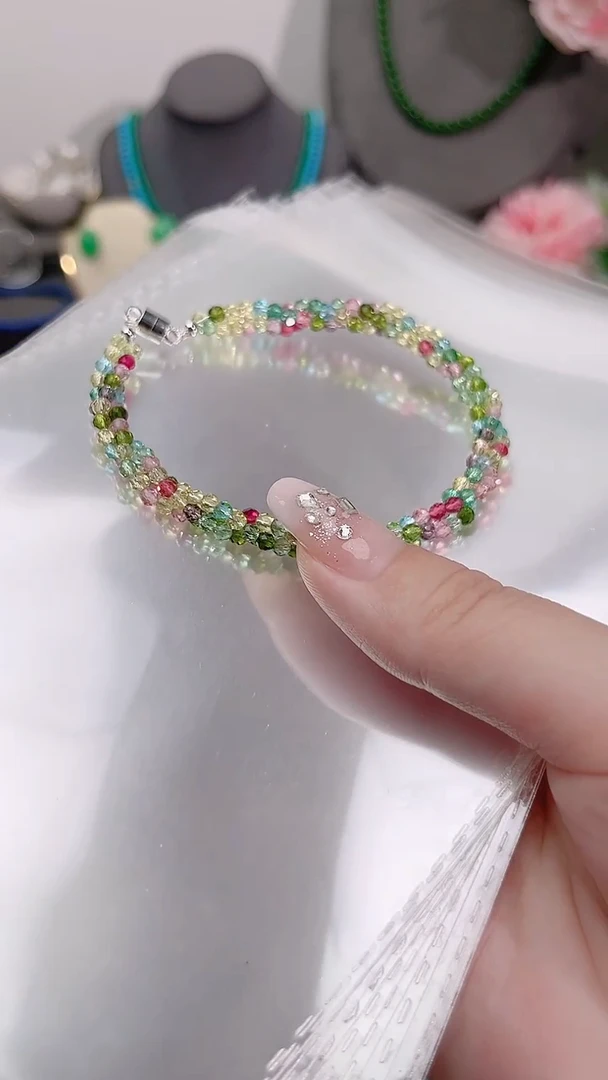 合金手链尖晶石彩麻花19.9