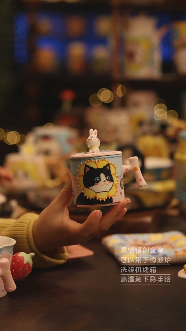 陶瓷景德镇可爱陶瓷釉下彩绘设计师款