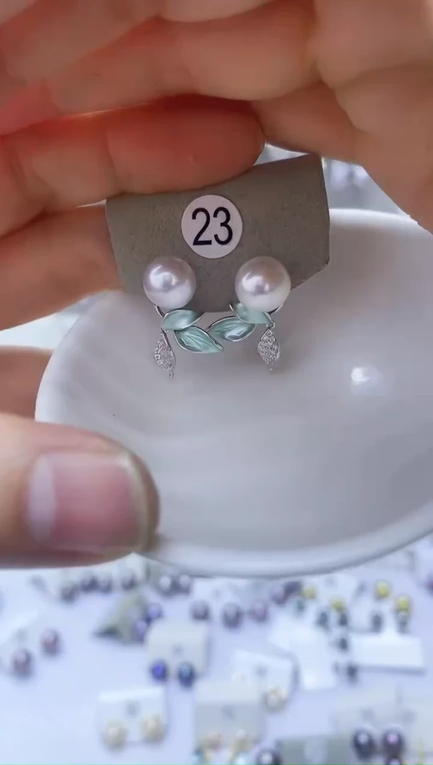 【闪购商品】淡水珍珠耳饰银S925镶嵌23