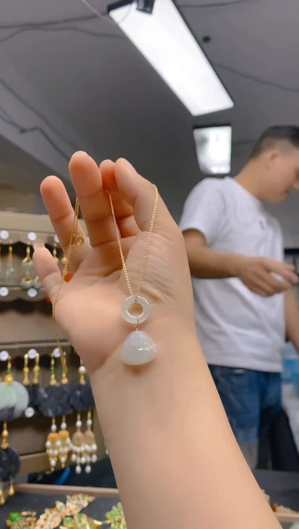 【闪购商品】翡翠耳饰合金0370翡翠锁骨链