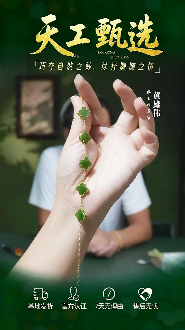 18K金镶嵌手链和田玉tg