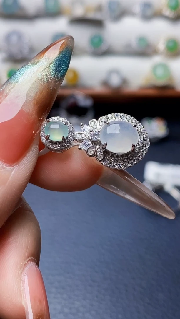 银S925镶嵌戒指翡翠3332