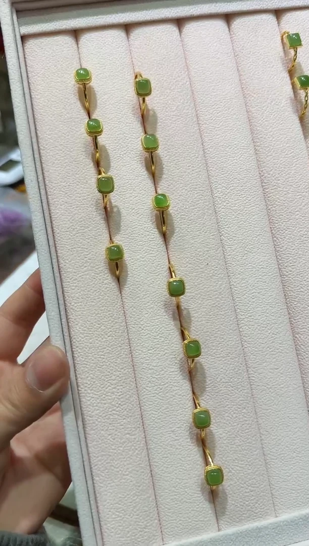 银S925镶嵌戒指和田玉鑫源戒指多样性发其一