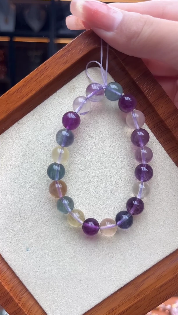 未镶嵌手串水晶彩萤石