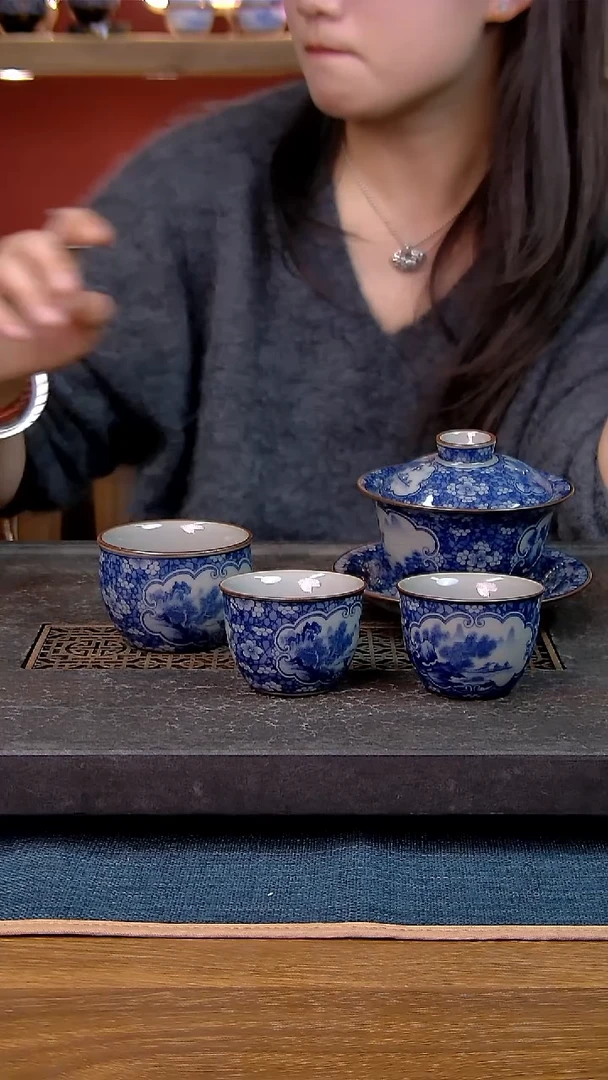 简装家用款4件套 老陶泥开片纹陶瓷茶具