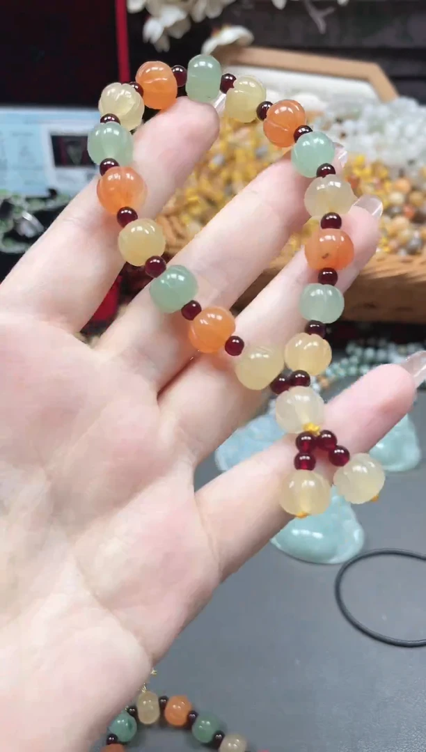 未镶嵌手串石英质玉（金丝玉）多样性发货拍一发一