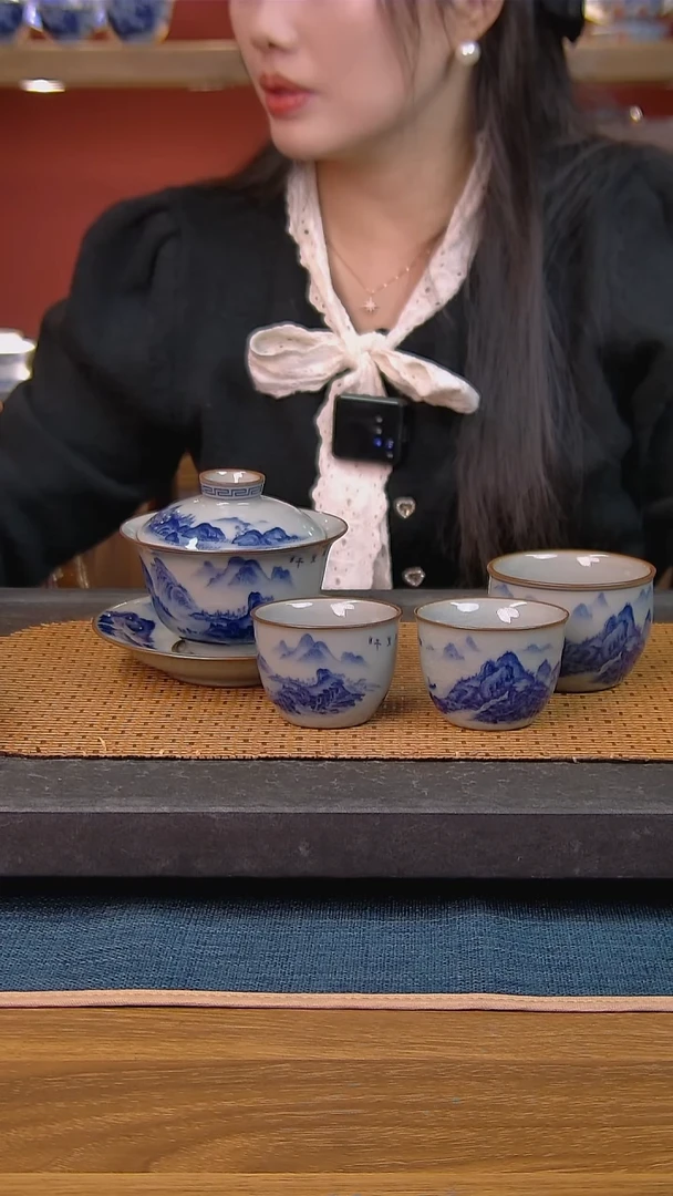 简装家用款4件套 老陶泥开片纹陶瓷茶具