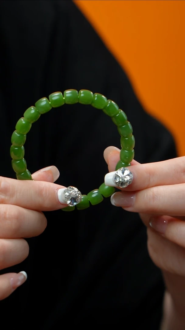 手链未镶嵌和田玉（碧玉）碧玉直切手串 多样性发其一