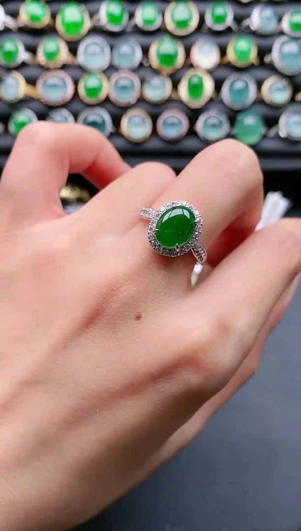 【闪购商品】翡翠戒指银S925镶嵌111111