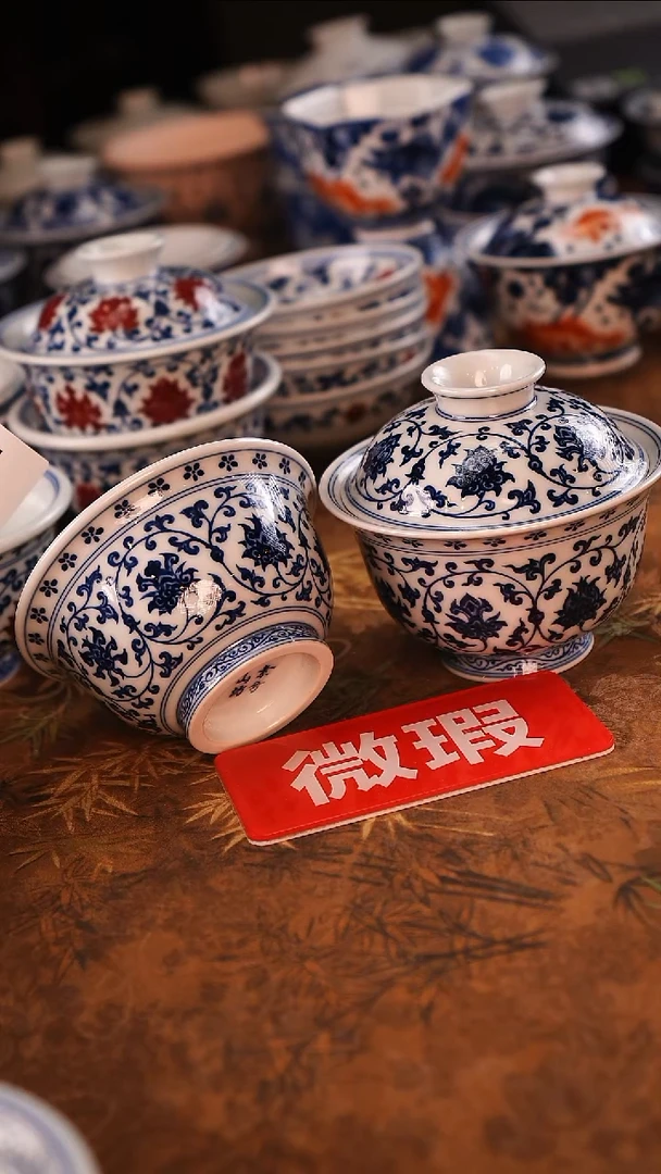 景德镇手工手绘茶器狮心-126