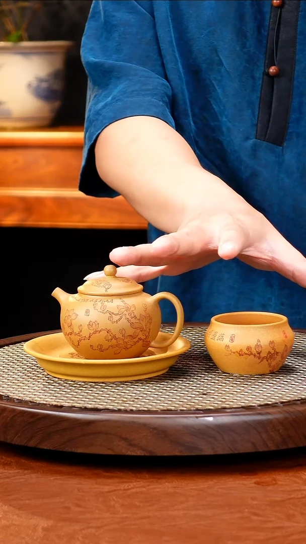茶壶紫砂黄金段小满紫砂壶