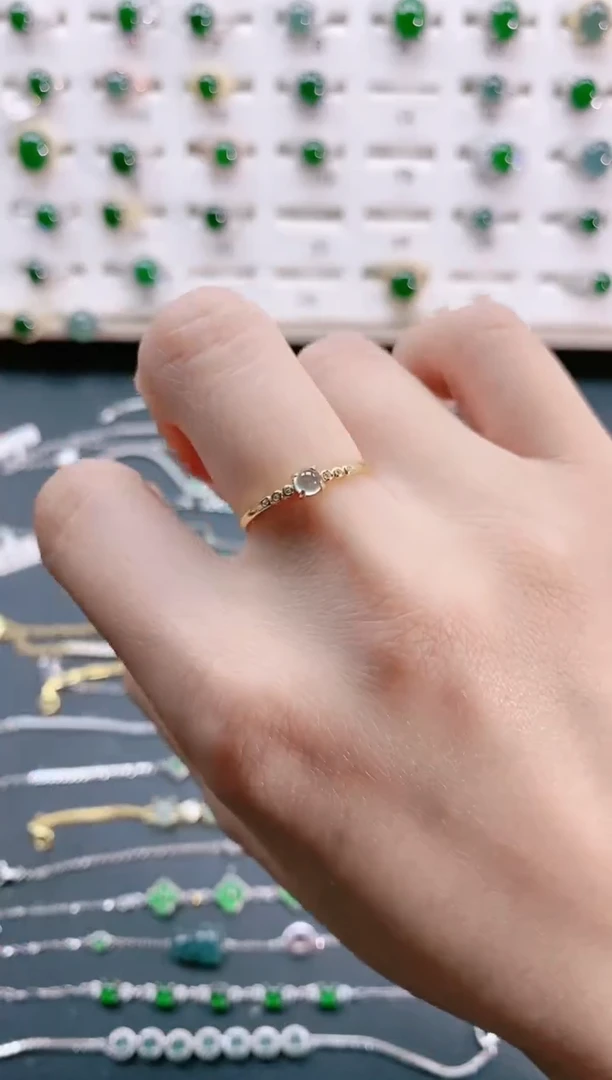 【闪购商品】翡翠戒指银S925镶嵌天然翡翠