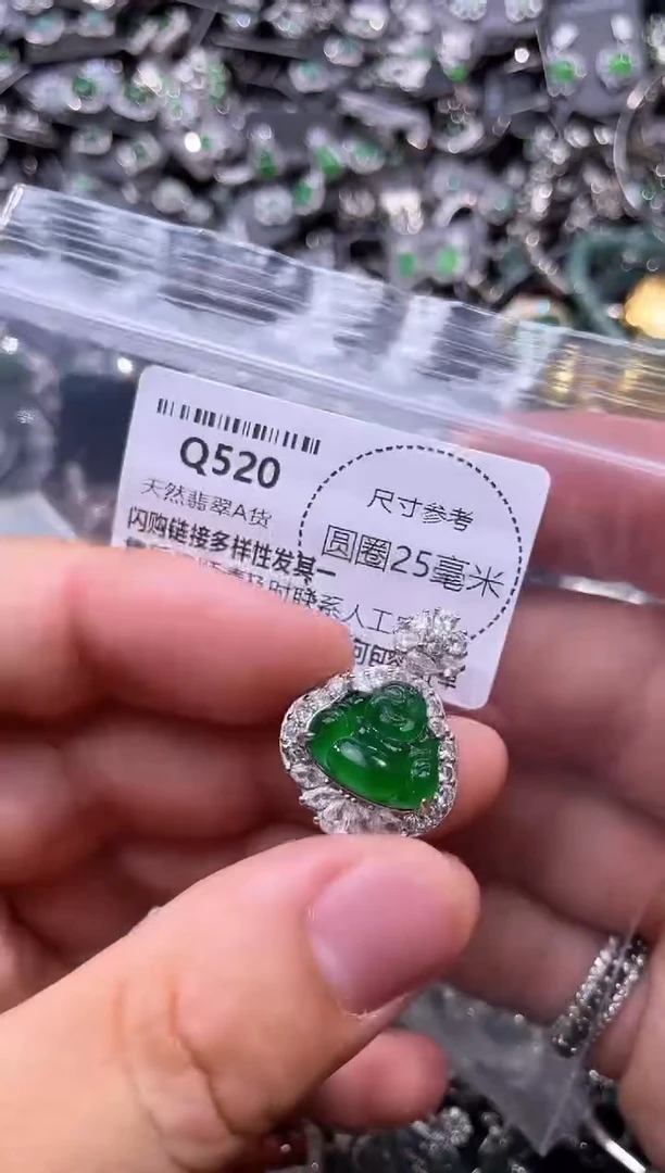 翡翠未镶嵌颈饰Q520吊坠