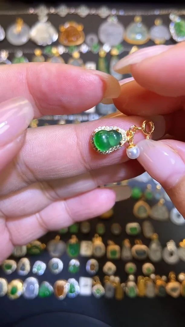 翡翠银S925镶嵌吊坠(不含链)1