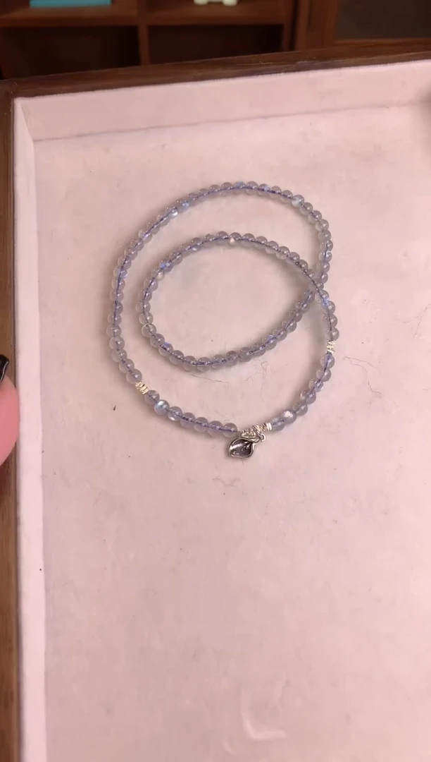 【闪购商品】水晶手链未镶嵌灰月光双圈螺吊坠