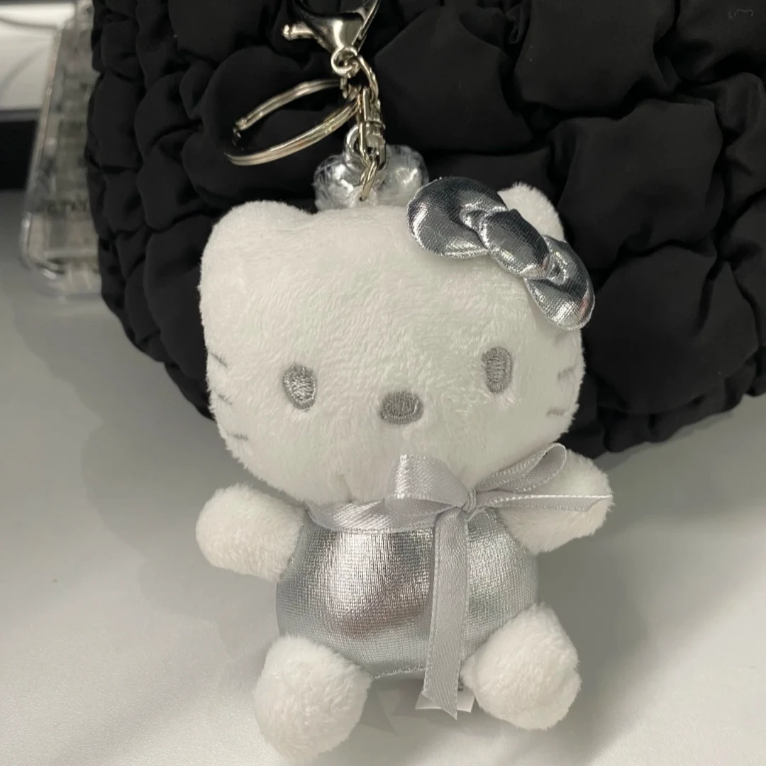 【首尔限定】Hello Kitty 2025新款 小号 银色Kitty钥匙扣玩偶