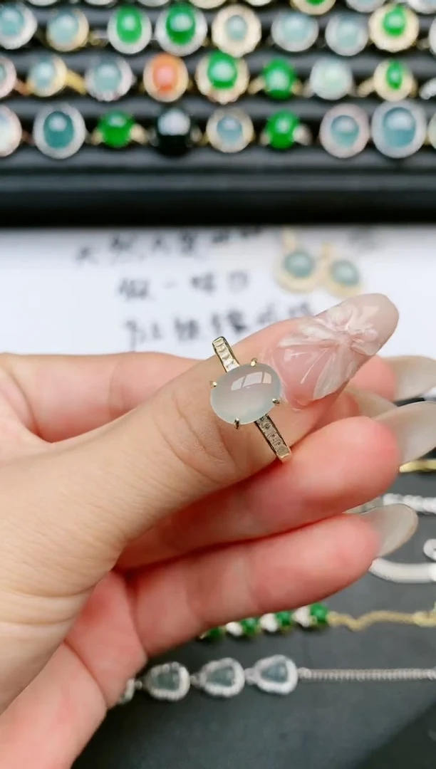 翡翠戒指银S925镶嵌111