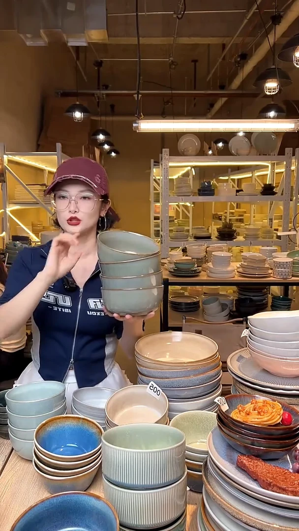 瓷39外贸尾货高温釉下彩陶瓷餐具默认微瑕