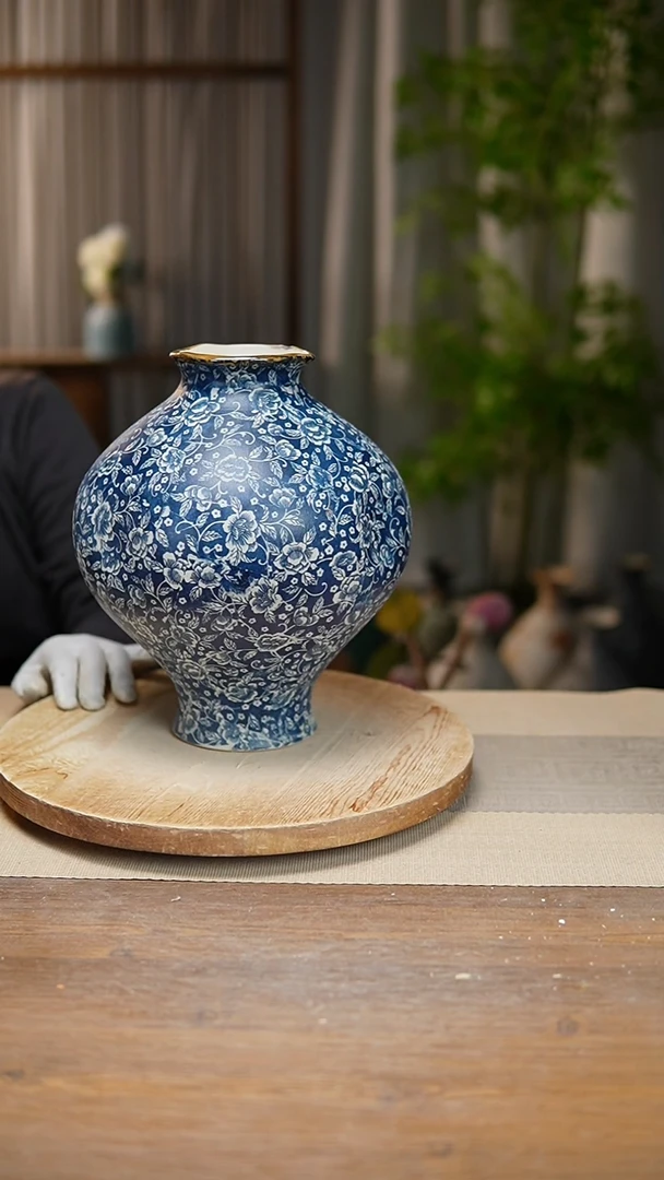 【闪购商品】陶瓷   花器青花瓷芙蓉花灯笼