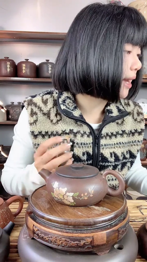 【闪购商品】罐建水紫陶手工彩填壶